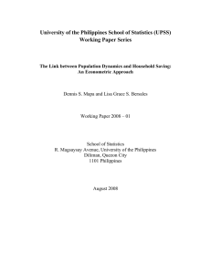 University of the Philippines School of Statistics (UPSS) Working Paper Series