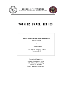 WORKING PAPER SERIES School of Statistics