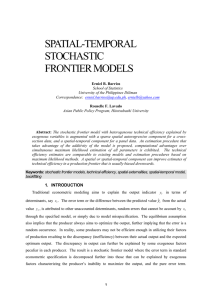 SPATIAL-TEMPORAL STOCHASTIC FRONTIER MODELS