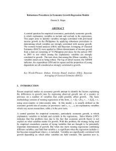 Robustness Procedures in Economic Growth Regression Models  ABSTRACT Dennis S. Mapa