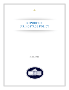 REPORT ON U.S. HOSTAGE POLICY  June 2015