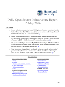 Daily Open Source Infrastructure Report 16 May 2016 Top Stories