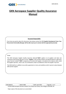 GKN Aerospace Supplier Quality Assurance Manual