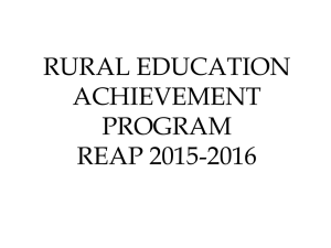 RURAL EDUCATION ACHIEVEMENT PROGRAM REAP 2015-2016