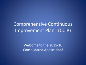 Comprehensive Continuous Improvement Plan  (CCIP)  Welcome to the 2015-16