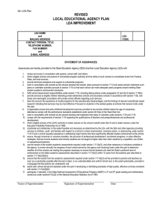 REVISED LOCAL EDUCATIONAL AGENCY PLAN LEA IMPROVEMENT