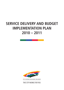 SERVICE DELIVERY AND BUDGET IMPLEMENTATION PLAN 2010 – 2011