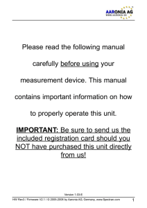 Please read the following manual carefully before using your