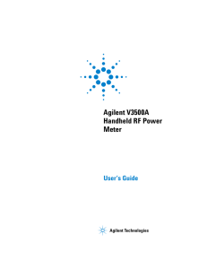Agilent V3500A Handheld RF Power Meter User’s Guide