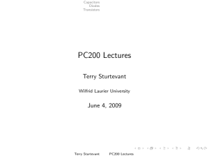 PC200 Lectures Terry Sturtevant June 4, 2009 Wilfrid Laurier University