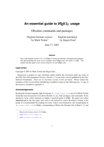 ε An essential guide to L TEX 2 usage