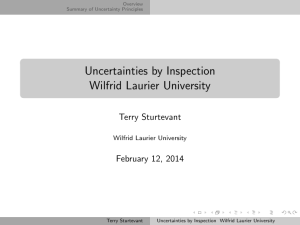 Uncertainties by Inspection Wilfrid Laurier University Terry Sturtevant February 12, 2014