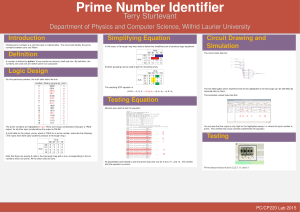 Prime Number Identifier Terry Sturtevant Introduction