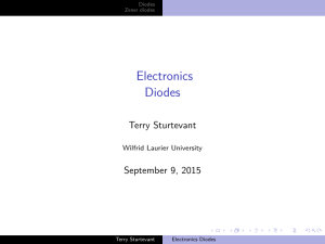 Electronics Diodes Terry Sturtevant September 9, 2015