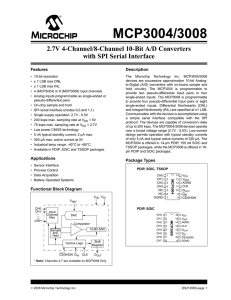 MCP3004/3008 Features Description