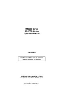 MT9080 Series ACCESS Master Operation Manual ANRITSU CORPORATION