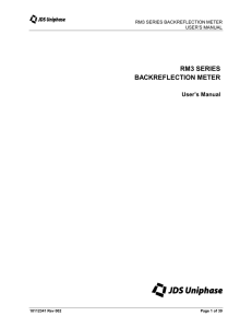 RM3 SERIES BACKREFLECTION METER User’s Manual RM3 SERIES BACKREFLECTION METER