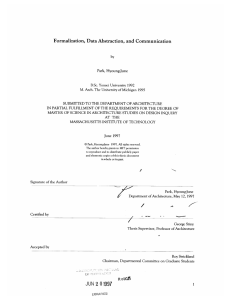 Formalization,  Data Abstraction,  and Communication by SUBMITTED IN