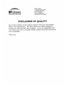 MITLibraries DISCLAIMER  OF  QUALITY