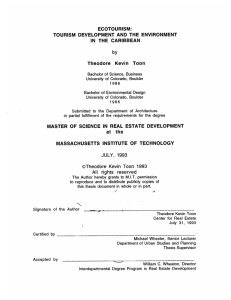 ECOTOURISM: TOURISM  DEVELOPMENT  AND  THE  ENVIRONMENT