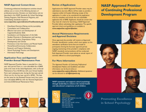 NASP Approved Provider NASP-Approved Content Areas Review of Applications