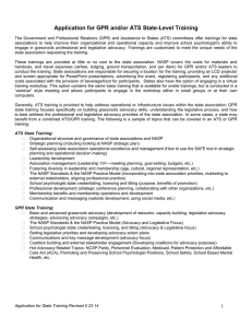 Application for GPR and/or ATS State-Level Training