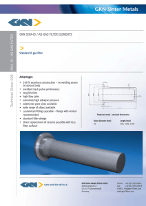 GKN SIKA-IS /-AS GAS FILTER ELEMENTS