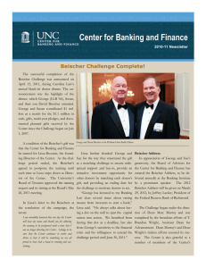 Center for Banking and Finance Beischer Challenge Complete! 2010-11 Newsletter