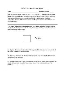 PHYSICS 112 - SUMMER 2005 - EXAM 3