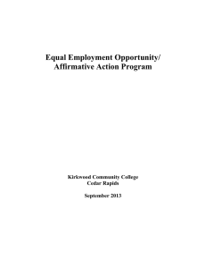 Equal Employment Opportunity/ Affirmative Action Program Kirkwood Community College