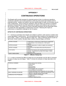 CONTINUOUS OPERATIONS  APPENDIX F