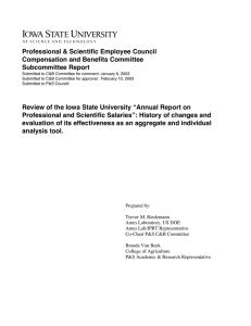 Professional &amp; Scientific Employee Council Compensation and Benefits Committee Subcommittee Report