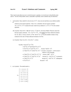 Exam I: Solutions and Comments Stat 511  Spring 2002