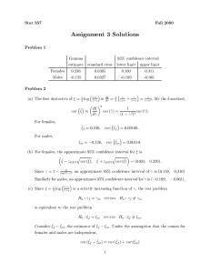 Assignment 3 Solutions Stat 557 Fall 2000 Problem 1