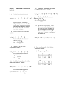 Stat 557       Solutions to... Fall 2002