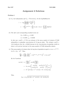 Assignment 6 Solutions Stat 557 Fall 2000 Problem 1