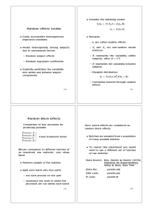 Random eﬀects models • |b ∼ N