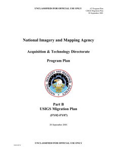 National Imagery and Mapping Agency Acquisition &amp; Technology Directorate Program Plan