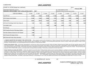 UNCLASSIFIED EXHIBIT R-2, RDT&amp;E Budget Item Justification COST ($ in Millions) February 2005