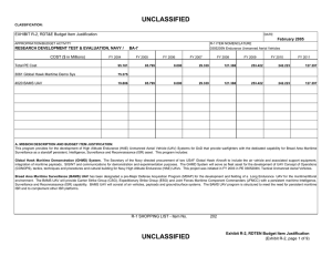 UNCLASSIFIED EXHIBIT R-2, RDT&amp;E Budget Item Justification COST ($ in Millions) February 2005