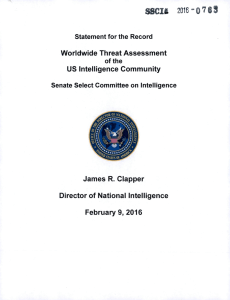 SSClt 2016-0763 US Intelligence Community James R. Clapper