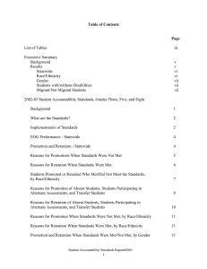 List of Tables iii Executive Summary