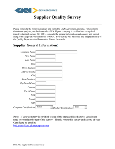 Supplier Quality Survey