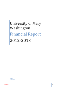 Financial Report 2012-2013 University of Mary Washington