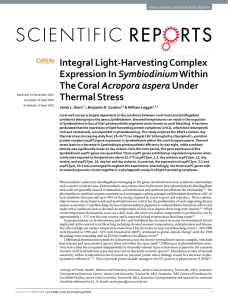 Integral Light-Harvesting Complex Symbiodinium Acropora aspera Thermal Stress