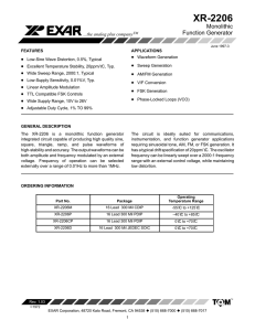 XR-2206 Monolithic Function Generator ...the analog plus company