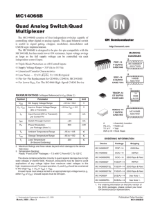 MC14066B Quad Analog Switch/Quad Multiplexer