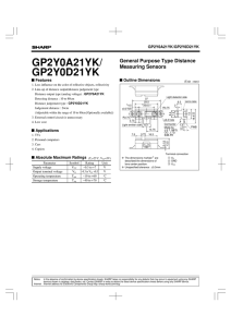 GP2Y0A21YK/ GP2Y0D21YK General Purpose Type Distance Measuring Sensors