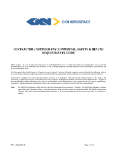 CONTRACTOR / SUPPLIER ENVIRONMENTAL, SAFETY &amp; HEALTH REQUIREMENTS GUIDE