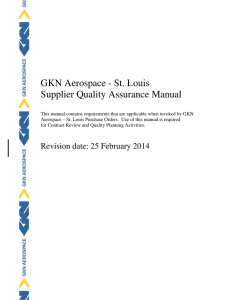 GKN Aerospace - St. Louis Supplier Quality Assurance Manual